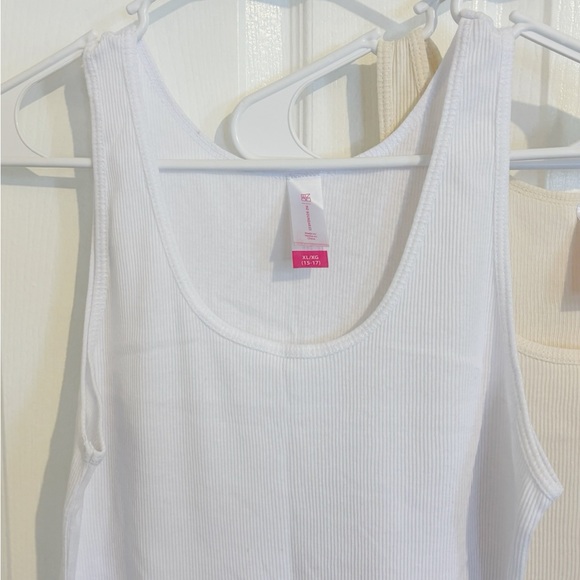 No Boundaries Lace Trim Tank Tops - White and Cream - Picture 4 of 11